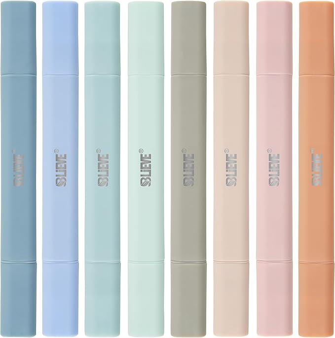 BLIEVE Aesthetic Cute Highlighters No Bleed Through, Dual Tip Chisel & Fine Point, Pastel Colors For Bible & Journaling