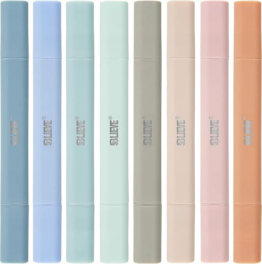 BLIEVE Aesthetic Cute Highlighters No Bleed Through, Dual Tip Chisel & Fine Point, Pastel Colors For Bible & Journaling