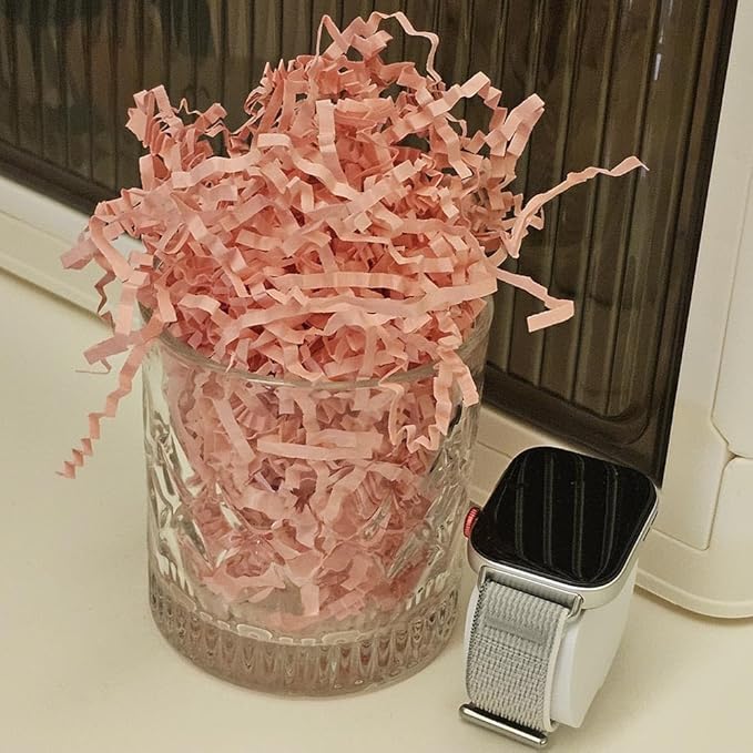 GoooodGift - 3 oz - Pink - Crinkle Cut Paper Shred Filler for Gift Wrapping, Gift Box Stuffing Birthdays, Basket Filling Mother's Day Christmas