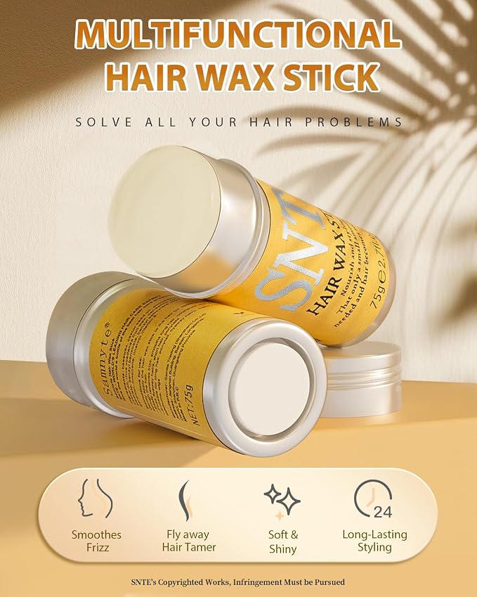 Samnyte Hair Wax Stick, Gel Tamer for Flyaways, Nourishing Slick Stick Pomade for Women & Kids, Slick Back & Styling Cream, Hair Styling Accessories for Teen Girls Gifts, 2.7 Fl Oz | Nourishing