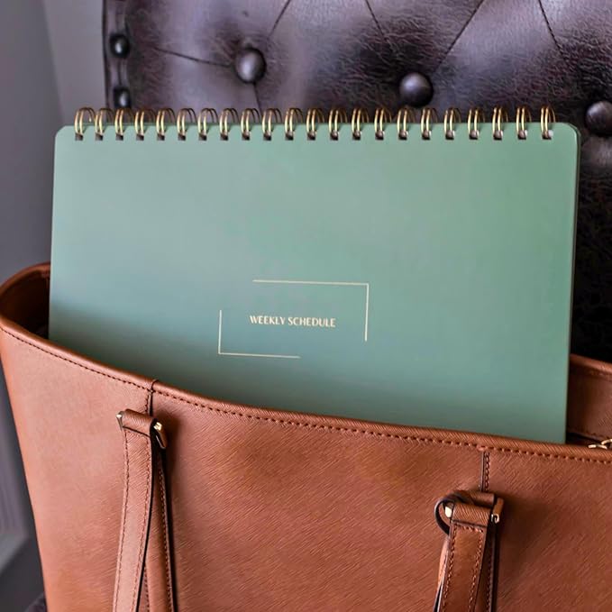Undated Daily Planner | 8.25” x 11.75” Work To-Do Notebook | ADHD Academic Organizer | Multi-Layout | Men and Women Planner | College Supplies | Evergreen | Landscape Layout