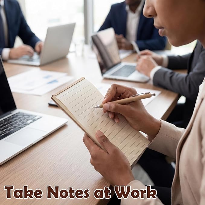 Eaasty 20 Pack Wide Ruled Paper with Kraft Cover 5.5" x 2.7" Lined Tear-off Memo Pads Lined Notebook for Office, Teacher, Grocery Lists, Note Taking
