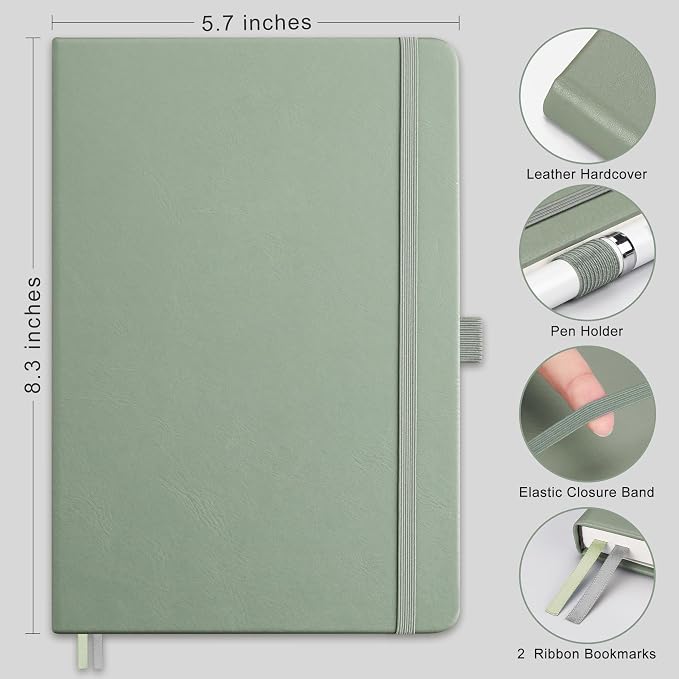 AHGXG Blank Journal Notebook, 160 Pages, A5 Medium Size (5.7'' x 8.3'')