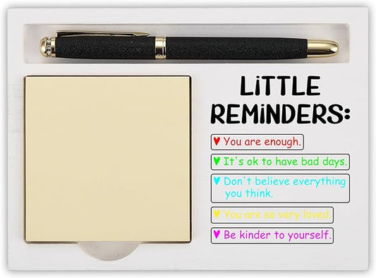 Little Reminders Sticky Note Holder for Desk, Motivational Office Organizer for Women Men, Inspirational Gifts for Coworker Friend Teacher Nurse, Birthday Christmas Appreciation Gift - FTB321