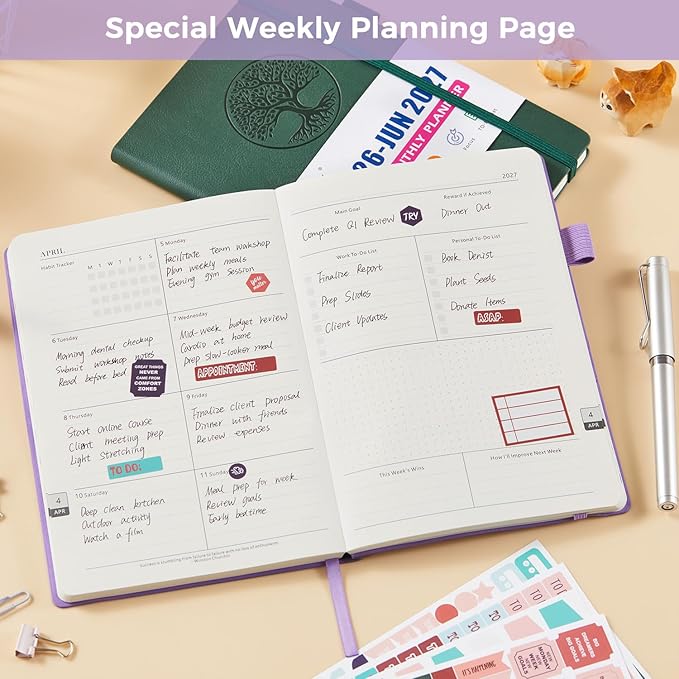 2026-2027 Weekly and Monthly Academic Planner for Women/Men, July 2026 - June 2027, A5 (5.8" x 8.3"), Soft Cover, Inner Pocket, 100GSM Paper, Calendar Book Organizer for School Office Supplies