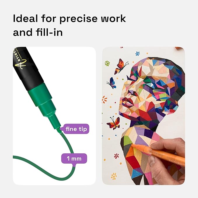 ARTISTRO 30 Acrylic Paint Pens for Calligraphy – Markers With Extra Fine Precision Tips – Multisurface Painting for Fabric, Rock, Glass, Wood & More