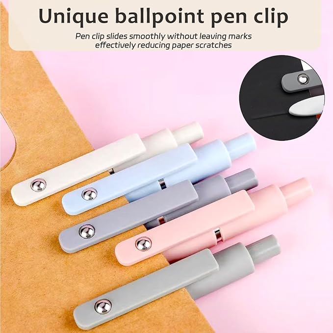 ACEES Gel Pens, 5Pcs 0.5mm Fine Point Pens With Smooth Writing, Quick Dry Aesthetic Pens For Journaling, Ballpoint for Office Writing Supplies, Gifts for Women and Men (Morandi)