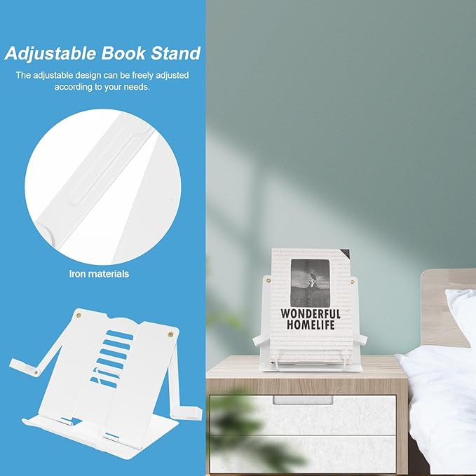 SUPVOX Adjustable Desktop Book Stand for Reading and Tablets, Multipurpose Document Holder with Eye Protection, Portable Household Reading Rack for Home Office