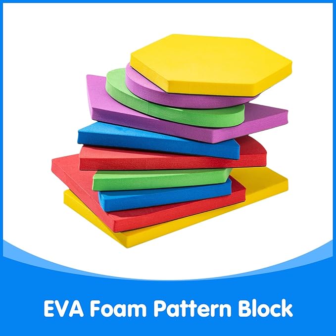 Large Shape Magnets - Giant Magnetic Pattern Blocks - Geometric Shapes for Whiteboard & Math Manipulatives