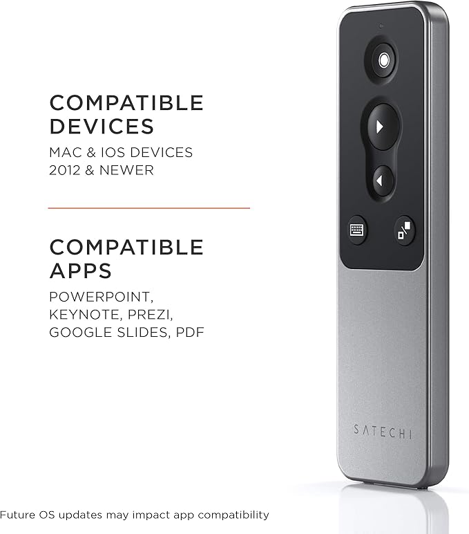 Satechi R1 Bluetooth Presentation Remote, Wireless Presenter for PowerPoint & Keynote, for MacBook Air/Pro/Neo, iPad Air/Pro, iPad mini, Mac mini, iMac