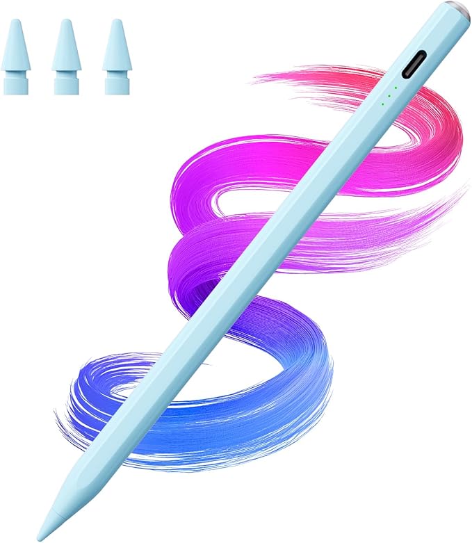 Hastraith Stylus Pen for iPad(2018-2025)-13 Mins Fast Charge with Tilt Sensitivity & Palm Rejection for iPad 11/10/9/8/7/6th Gen, Air 7/6/5/4/3/M3/M2, Pro 13"/12.9"/11"/M4, Mini 7/6/5th,Blue