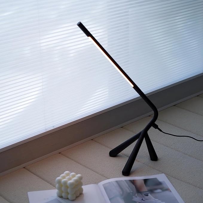 LED Creative Desk Lamp with USB Tybe-c Stepless Dimmable Eye Caring Desk Light for Home Office Bedroom Bedside College Dorm, Reading Lamp,Decorative Gift Table Lamp Black