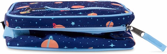PackIt Freezable Classic Lunch Box, Little Planets | Built-in ice packs, EcoFreeze+ Technology, Zip Closure, Zip front pocket, Side-release buckle handle, Collapsible, Reusable