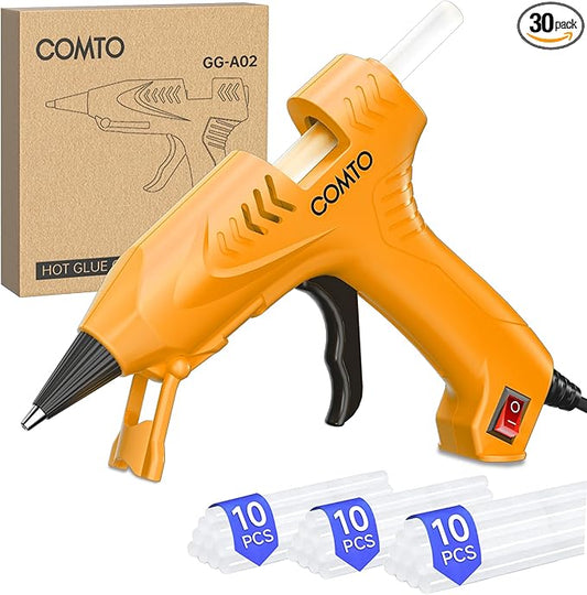 Hot Glue Gun Kit with 30 Sticks, 20W Fast Preheating Mini Hot Glue Gun and Sticks Set for School Crafts DIY Arts and Quick Home Repairs, Yellow