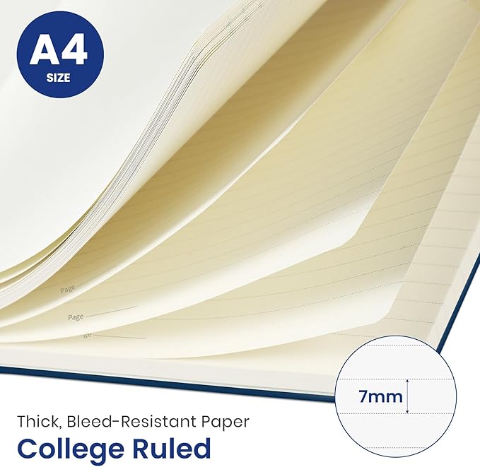 Taja Large Spiral Lined Journal for Women, 8.5" x 11" Notebooks for Work Collge Ruled, A4 Aesthetic Cute Journaling Notebooks for Writing, Plastic Cover, Petal Array