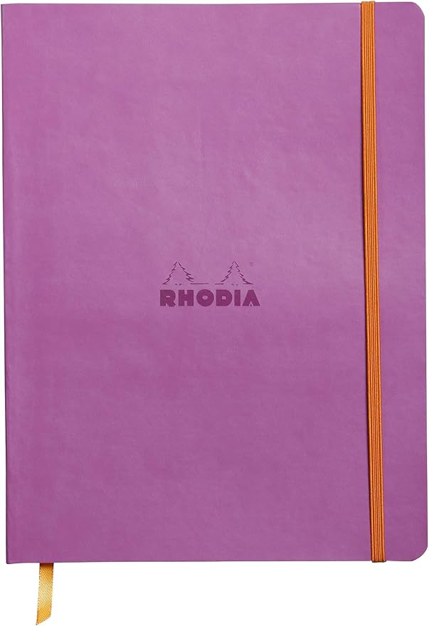 Rhodia Rhodiarama SoftCover Notebook - 80 Lined Sheets - 9 3/4 x 7 1/2 - Lilac Cover, 117511C