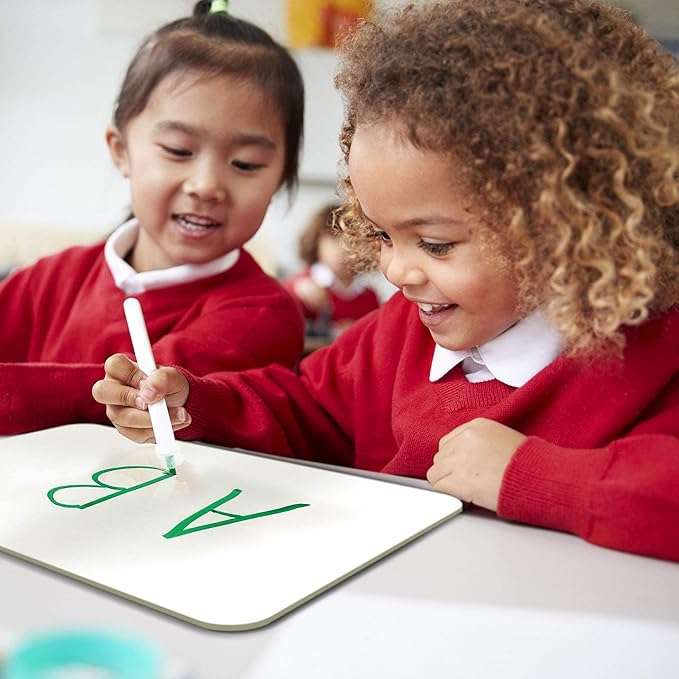 12-Pack Dry Erase Lapboards 9" x 12" x 1/8" Thick UV Coated Whiteboard, Safe Bull-Nosed Edges and Durable Dry Erase Surface, Perfect for Students and Teachers Alike, Long-Lasting, No Ghosting