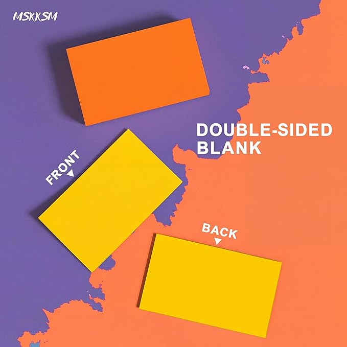 300 Count Colored Index Cards 3x5 Inch - Neon Blank Flash Cards for Studing, Colored Note Cards 3x5 Cards 3 by 5 Index Cards Blank Colorful Note Cards 3 x 5 Neon Flashcards, 6 Colors Notecards