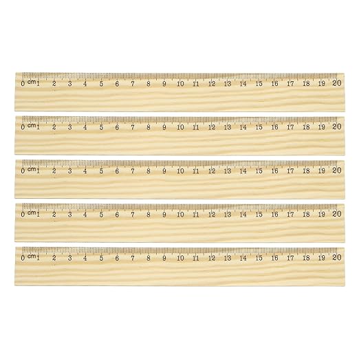 PATIKIL 8 Inch Wooden Rulers, 12Pcs Drafting Ruler Measuring Drafting Tools with Centimeters for Office Home Teacher Drawing Supplies, Wood