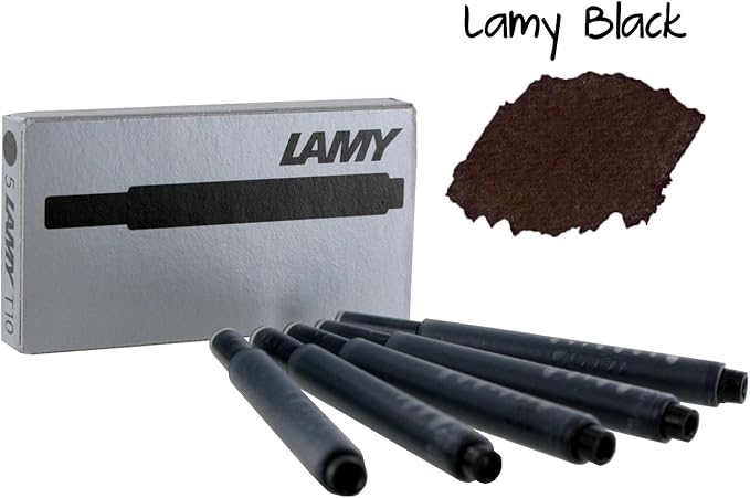 Lamy Fountain Pen Ink Cartridges, Black Ink, Pack of 20 (LT10BKB)