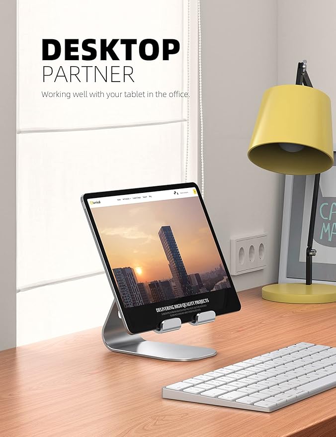 Lamicall S1 Tablet Stand, Adjustable Tablet Holder - Desktop Stand Dock Holder for 4-13" Tablet, iPad Pro 11, 9.7, 10.5, 12.9 Air Mini, Kindle, Tab, Switch, Viral Podcast Video Office Desk Accessories