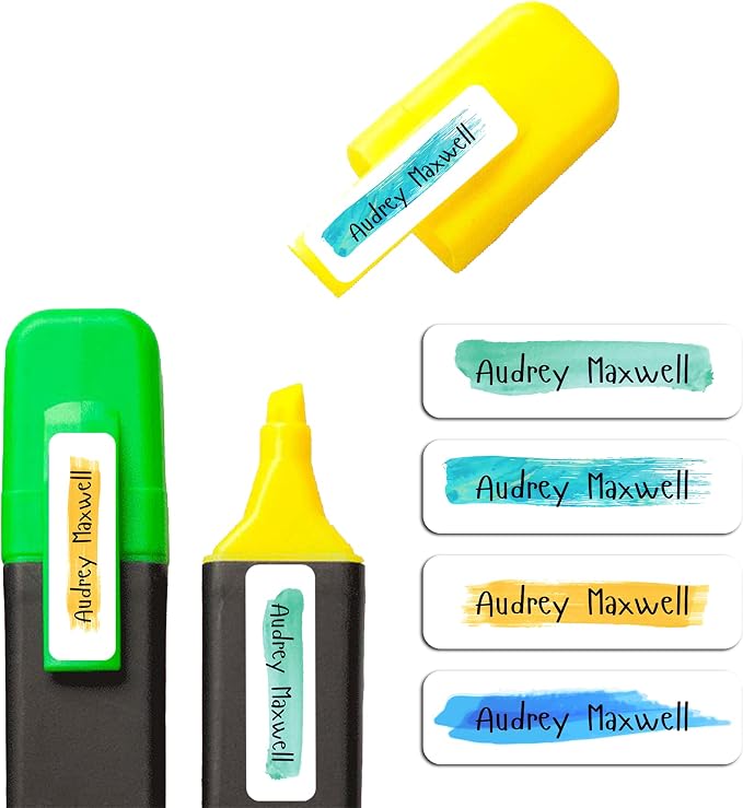 Custom Waterproof Dishwasher Safe Kid Name Labels for Daycare(128 Pack), Camp, School Supply, Baby Bottles, Lunch Boxes and Cups, Travel. Cute Personalized Design Name Stickers (Pattern 17)