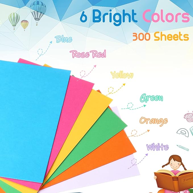 Fainne 300 Pcs Blank Index Cards 180 Gsm Thick Card Stock Assorted Color Neon Blank Flash Cards Colorful Study Notecards for Organizing(3 x 5 Inch,Vivid Colors)