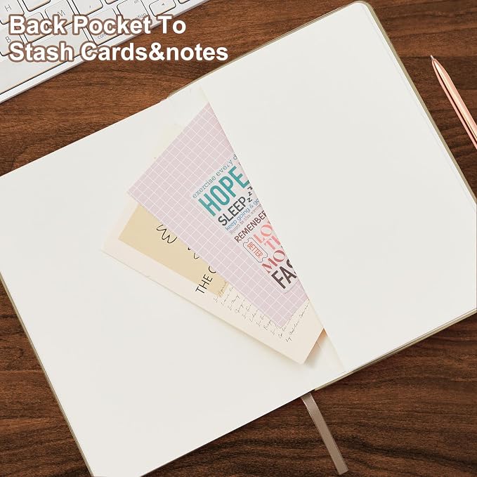 Dotted Journal Notebook Soft Cover PU Leather Journaling Notebooks for Women Men Writing Work Office School 160 Pages 100 GSM Thick Paper A5 Dotted 80 Sheets 5.79"x8.27", Dark Green