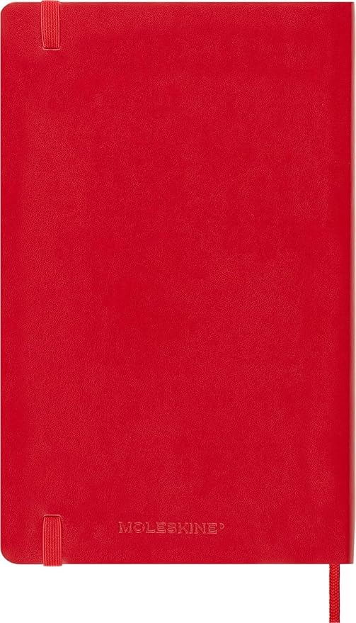 Moleskine Classic Notebook, Soft Cover, Large (5" x 8.25") Plain/Blank, Scarlet Red, 192 Pages