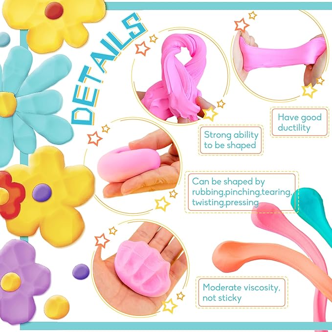 Air Dry Clay 24 Colors,Magic Clay Modeling Clay,DIY Molding Magic Clay