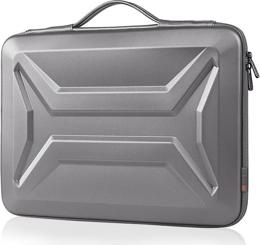 DOMISO 13.3-14 Inch Laptop Hard Case, Waterproof Shockproof Hard Shell Laptop Sleeve Protective Computer Bag for Macbook Pro 14 / Lenovo ThinkPad/Dell XPS/HP Pavilion, Silver