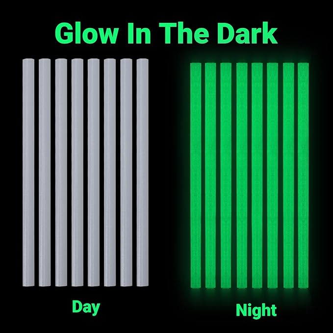 Glow in the Dark Glue Sticks, 0.27"x8" Bulk Glue Sticks for Car Dent Repair Handmade DIY Art Craft Home Office Project Craftwork Fix & Repairs, 72 Pack
