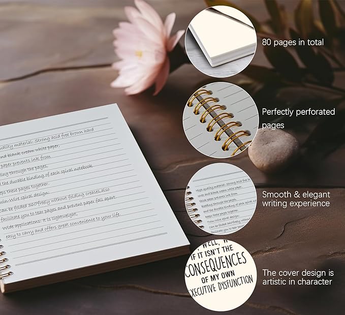 Trendy Mental Health Spiral Notebook Journal,Anti Anxiety Psychology Lined Hardcover College Ruled Spiral Notebook,College School Supplies,Therapist Notebook for School Student Teacher