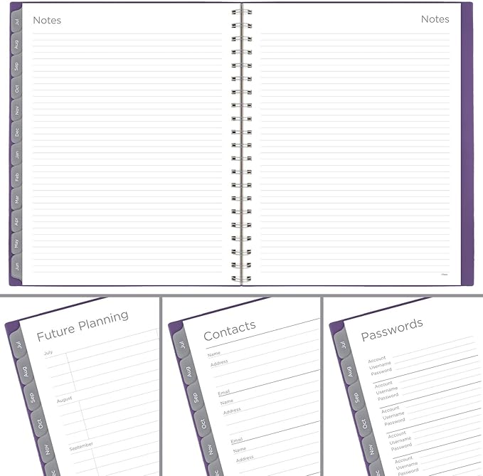Mead Planner 2024-2025 Academic, Weekly & Monthly, 8 1/2" x 11", Large, Basic, Purple (CAW62059)