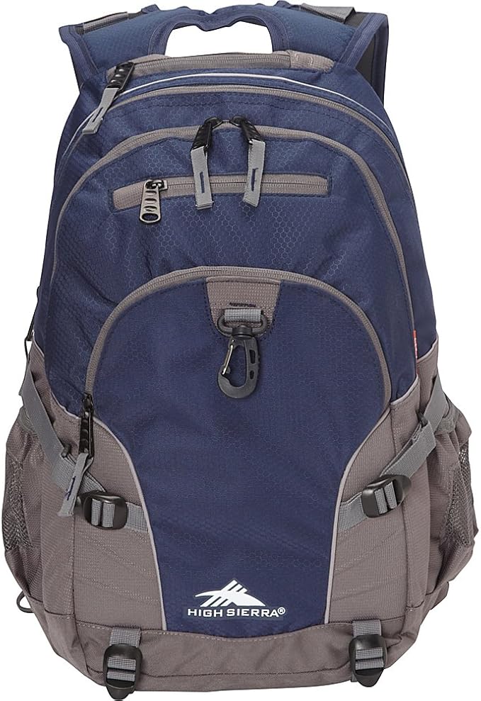 High Sierra Loop Backpack, Travel, or Work Bookbag with tablet sleeve, One Size, Silver Heather