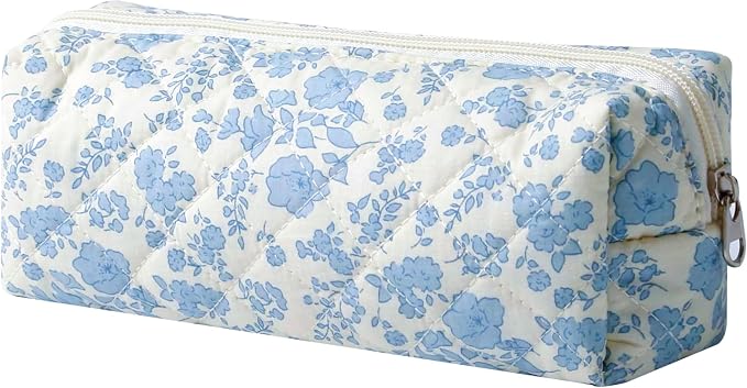Pencil Case, Pencil Pouch for Women, Pencil Case Small | CetyVoyie Pencil Case, Pencil Pouch for Women, Pencil Case Small, Pencil Pouch Aesthetic(Blue flower)