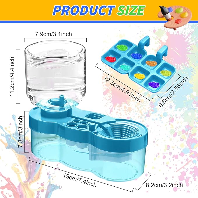 Paint Brush Cleaner, Multifunctional Acrylic Face Paint Brush Washing Station Brush Water Cup for All Purpose Oil Watercolor Painting Artist Professional Kit,Gift Art Supplies for Kid Adult