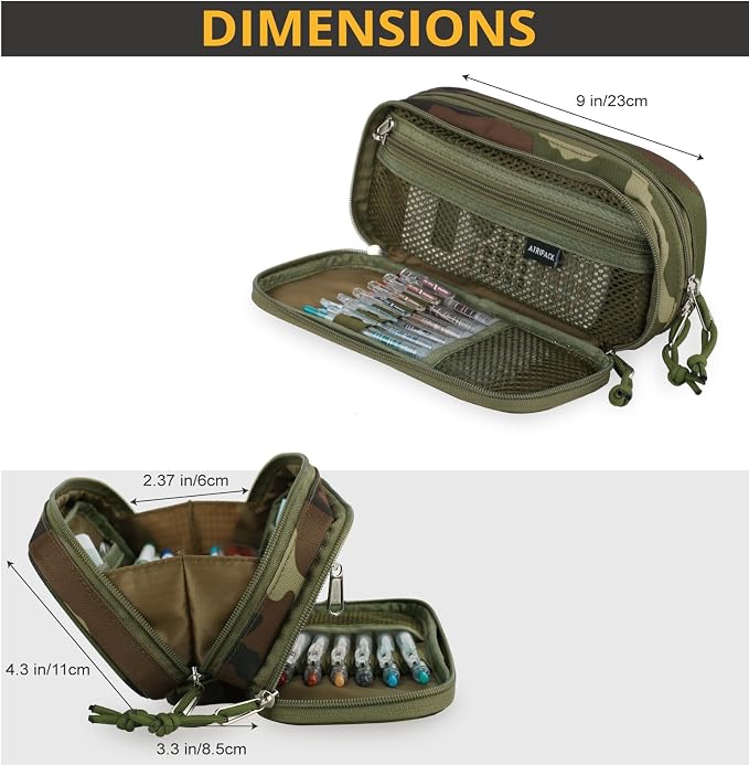 Tactical Pencil Case for Boy,Wide open Pen Pouch Bag with Handle for School | Marker Organizer Case Pen Box, Tool Bag Desk Organizer for School College Office Organizers for Kids Men Women Adult Teens