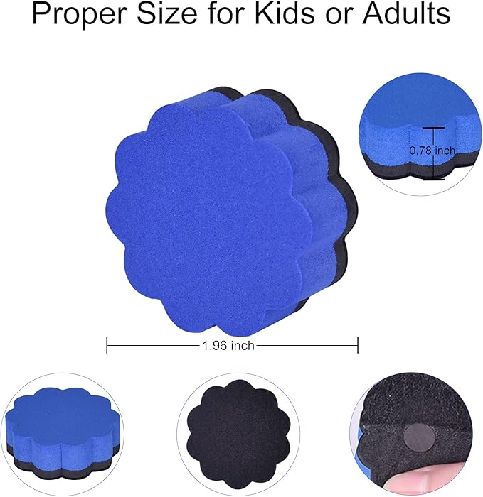 Dry Erase Erasers, 48 Pack Magnetic Whiteboard Eraser Chalkboard Cleansers Wiper for Classroom Office and Home (48flower)
