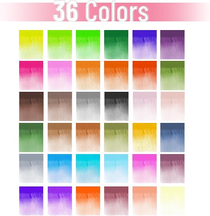 Mr. Pen- Watercolor Brush Pens, 36 Pack, Watercolor Pens Set, Non-Toxic, Easily Blendable, Smooth, Professional Art Supplies, Watercolor Markers for Pros & Beginners, Ideal for Coloring, Calligraphy