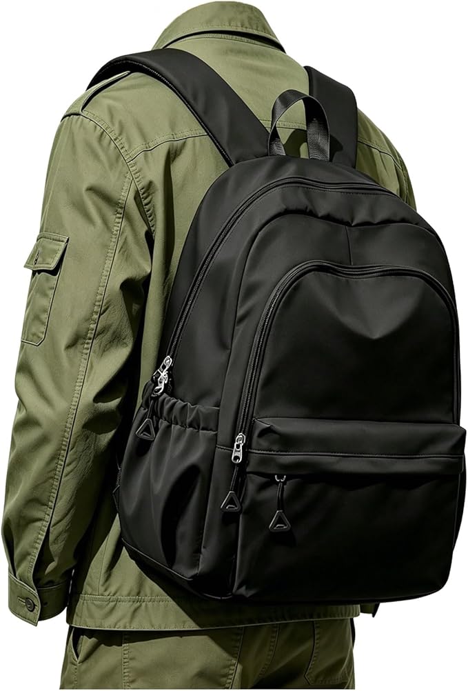Black Backpack for School, High School Bookbag Back Pack for Teens Girls Boys, Lightweight College Backpack Bookbag for Women Men, Simple Casual Daypack Backpack Mochilas Escolares para Adolescentes