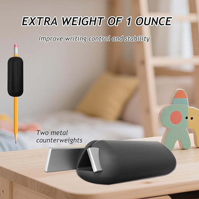 2 PCS Weighted Pencil Grips, 1oz Handwriting Aid for Children Elderly & Special Needs Assists with Penmanship Issues Due to Autism, Tremors, Grip Strength or Fine Motor Skill Disability