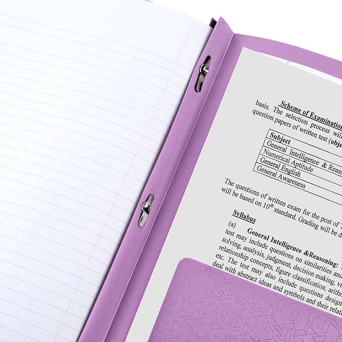 Five Star Folder, 2-Pocket, Prong Fasteners | Amethyst Purple | Pack of 2 | Stay-Put Design