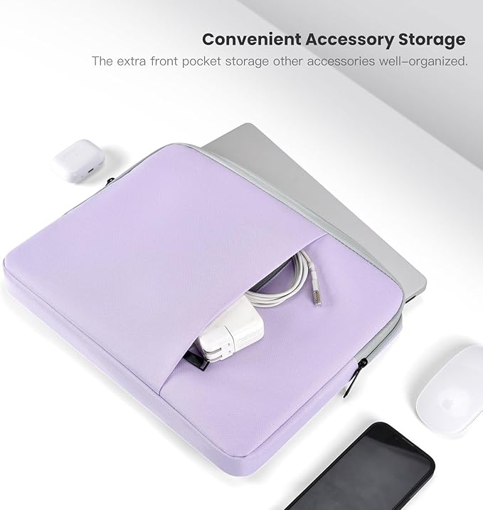 360° Upgraded Laptop Protective Sleeve Case for 2026 2025-2021 MacBook Pro 16 inch M5/M4/M3/M2/M1 Pro/Max, Shockproof Water-Resistant MacBook Laptop Bag with Accessory Pocket, Purple