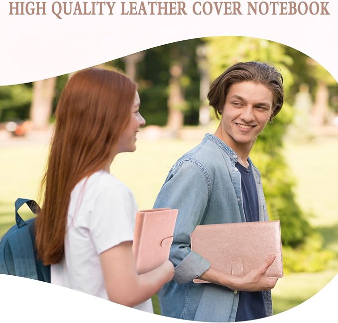 Steno Pad Holder PU Leather Cover 6x9 Steno Pad Cover Business Padfolio Organizer Compatible With 6x9 Steno Notebook Portfolio Pocket Organizer With Pen Loop for Business Office(Rose Gold)