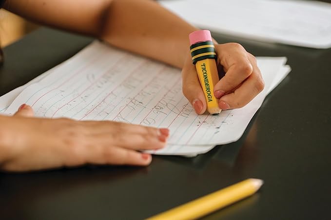 TICONDEROGA ® Erasers, Pencil Shaped, Yellow, 3 ct (38953)