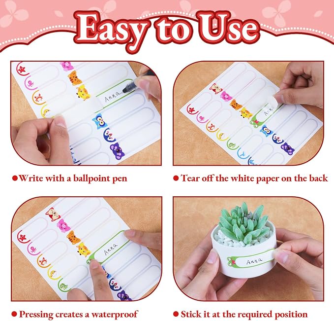 608PCS Daycare Labels, Bottle Name Labels for Kids (Animals+Weather) | Waterproof Labels for Bottles | Baby Name Label | Nursery and Preschool Essentials
