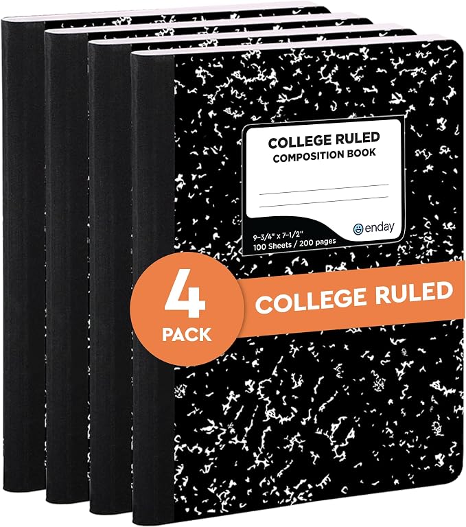 Enday Marble Composition Notebook College Ruled (4 Pack)