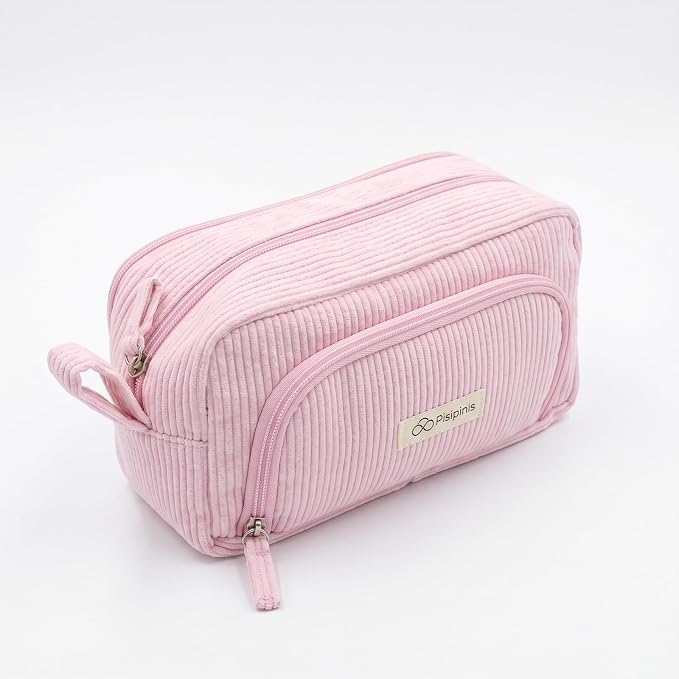 Large Pencil Case Pouch, Soft Corduroy Pen Bag with Zipper, Pencil Organizer, Cute Aesthetic School Supplies for Teen Girls Adults