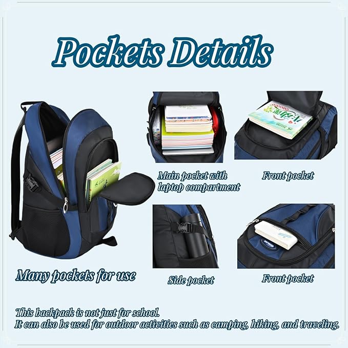 Teenage Boys Color-blocking Sports Kids Backpack Middle/High Schoolbag Elementary Student Bookbag for School Teen Boys